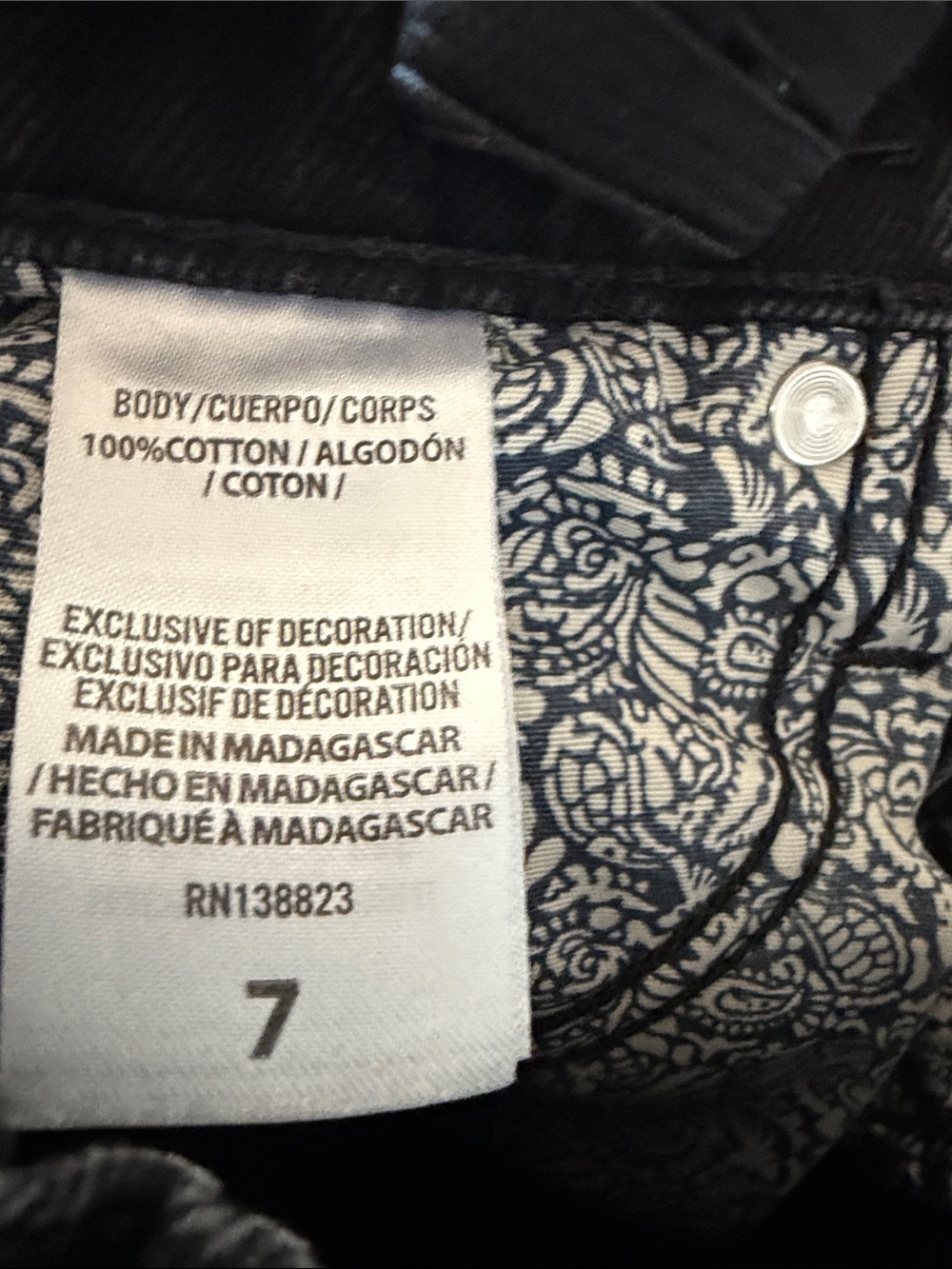 Cody James Boy’s Straight-Leg Black Jeans - Size 7 - Picture 2 of 5